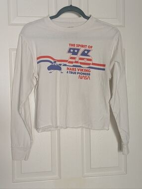 NASA Crop Top Long Sleeve Shirt Small The Spirit of '76 Mars Viking